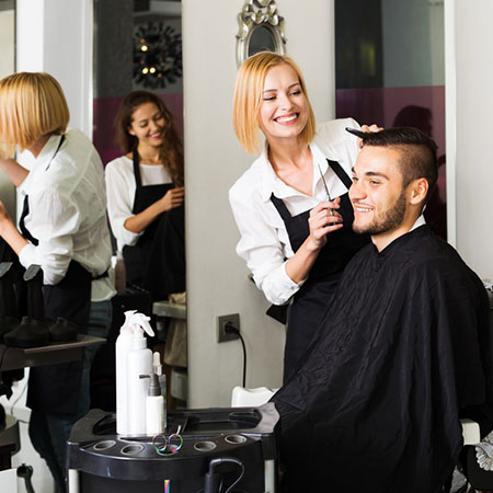 Customer getting their haircut